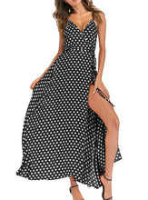 Load image into Gallery viewer, Ladies Fashion Loose Polka Dot Sling Mid-Length Dress
