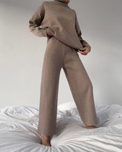 Load image into Gallery viewer, Casual New Knitted Solid Color Loose Pants Suit
