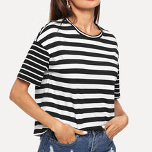 Load image into Gallery viewer, Women&#39;s Striped Paneled Loose Top
