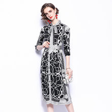 Load image into Gallery viewer, Fashion Lapel Print Loose Dress For Women
