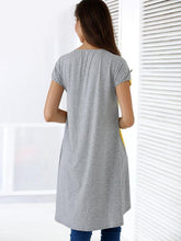 Load image into Gallery viewer, Women&#39;s V-neck Colorblock Loose Home Casual Style Short Sleeves
