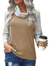 Load image into Gallery viewer, Women&#39;s Top Fashion Striped High Collar Color Matching Long Sleeves
