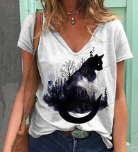 Load image into Gallery viewer, Women&#39;s Top Print V-neck Short-sleeved T-shirt
