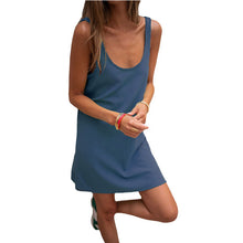 Load image into Gallery viewer, Solid Waffle Sleeveless Loose Strap Dress
