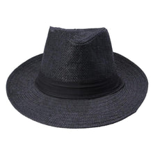 Load image into Gallery viewer, Simple Straw Plain Color Belt  Fedora Hat
