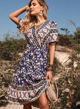Load image into Gallery viewer, Fashion Women&#39;s Printed V-Neck Boho Dress
