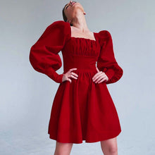Load image into Gallery viewer, Velvet Red Cocktail Dress European And American A-line Skirt
