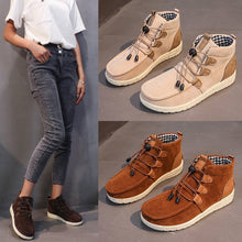 Load image into Gallery viewer, New Casual High-top Round Toe Solid Color Flat Large Size Shoes
