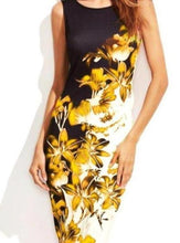 Load image into Gallery viewer, Vintage Round Neck Sleeveless Printing Polyester Mid-length Bodycon Dress
