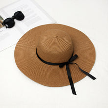 Load image into Gallery viewer, Women&#39;s Big Brim Bow Visor Hat Women Travel UV Protection
