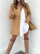 Load image into Gallery viewer, Clean Color Slim Long Sleeve Pocket Women&#39;s Coat
