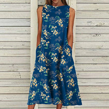 Load image into Gallery viewer, Holiday Dress Bohemian Floral Sleeveless Skirt
