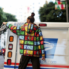 Load image into Gallery viewer, Colorful Printed And Dyed Hooded Down Padded Jacket
