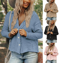 Load image into Gallery viewer, Faux Sweater Short Coat Button Cardigan
