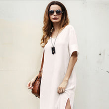 Load image into Gallery viewer, Fashion Solid Cotton And Linen Dress
