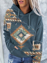 Load image into Gallery viewer, Pullover  Round Neck, Printed Long-sleeved Hooded Sweatshirt
