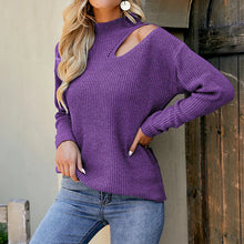 Load image into Gallery viewer, Solid Half High Collar Knitwear Pullover Sweater Women
