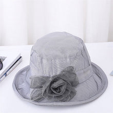 Charger l&#39;image dans la galerie, Ladies Organ Mesh Flower Top Hat Shade Foldable
