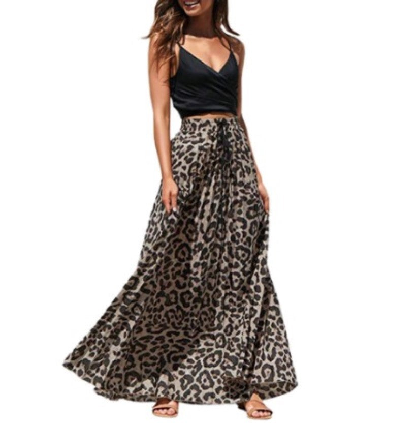Women's Fashion Gold Velvet A-Line Long Skirt