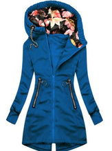 Load image into Gallery viewer, Fashion Polyester Solid Color Hoodie Collar Long Sleeve Coat For Women
