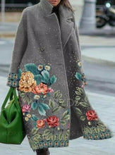 Load image into Gallery viewer, Fashion Polyester Printing Shawl Collar Long Sleeve Loose Coat For Women
