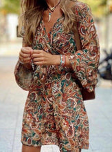 Load image into Gallery viewer, New Printed Long Sleeve A-Line Boho Dress
