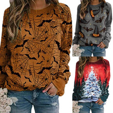 Load image into Gallery viewer, Bat Print Pullover New Sweatshirt For Early Autumn
