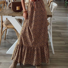 Load image into Gallery viewer, Half Collar Printed Bohemian A-line Skirt
