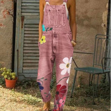 Load image into Gallery viewer, Women&#39;s Casual Floral Overall Jeans Slim Pants Comfy Trousers Washed Denim Jumpsuits
