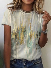Load image into Gallery viewer, Leisure Polyester Printing Round Neck Short Sleeve Loose T-shirt
