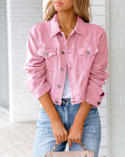 Load image into Gallery viewer, Ladies‘ Casual Lapel Collar Single-breasted Long-sleeved Denim Jacket

