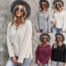 Load image into Gallery viewer, Pure Color Knitted Fashion Women&#39;s Sweater Pullover Top
