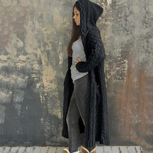 Load image into Gallery viewer, Lazy Style Hooded Long Cardigan Sweater
