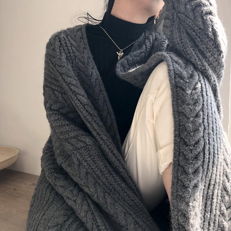 Long-sleeved Sweater Loose-fitting Knit Cardigan Jacket