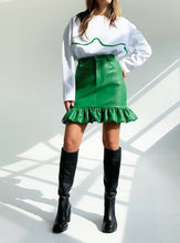 Charger l&#39;image dans la galerie, Fashion Women&#39;s High Waist Half-length Leather Skirt
