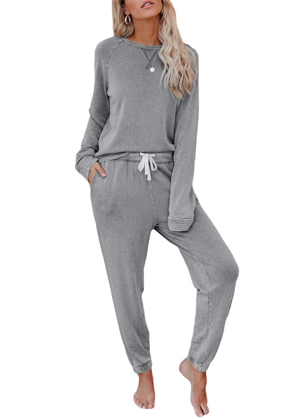 Two-piece Home Casual Long-sleeved T-shirt Suit