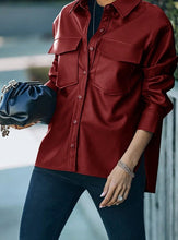 Load image into Gallery viewer, Button Autumn And Winter PU Leather Jacket
