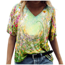 Load image into Gallery viewer, Casual Loose 3DV Neck Short Sleeves T-Shirt
