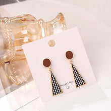Load image into Gallery viewer, 925 Silver Needle Houndstooth Earrings Cold Wind
