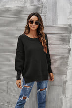 Load image into Gallery viewer, Round Neck Loose Off-shoulder Large Size Solid Color Sweater
