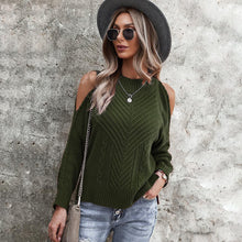 Load image into Gallery viewer, Ladies Solid Color Strapless Long-sleeved Thick Stitch Sweater
