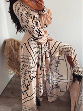 Charger l&#39;image dans la galerie, &lt;transcy&gt;Robe de plage bohème trapèze col en V manches longues polyester longueur cheville&lt;/transcy&gt;
