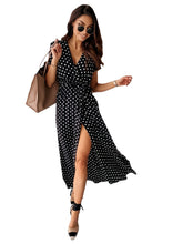 Load image into Gallery viewer, Bohemian dot print deep V-neck ankle length dresses
